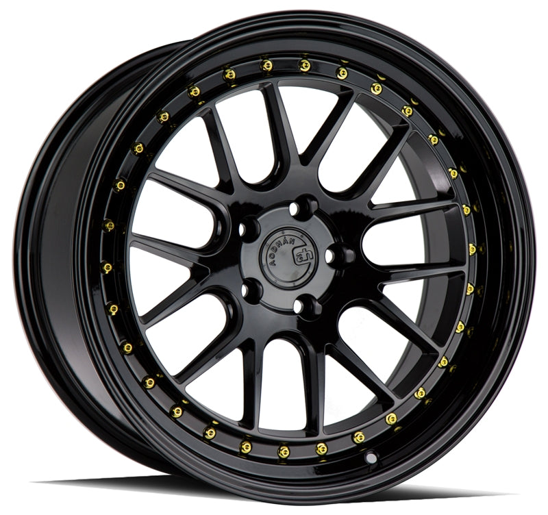 Aodhan DS06 Gloss Black W /Gold Rivets