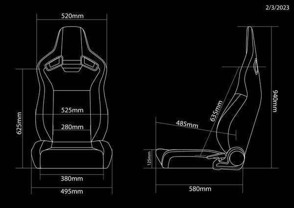 Elite V2 Series Sport Seats - British Tan PU & Black Suede - Low Base Version
