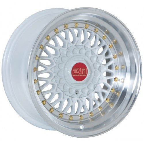ESM ESM-002R WHITE/ MACHINED LIP GOLD RIVET