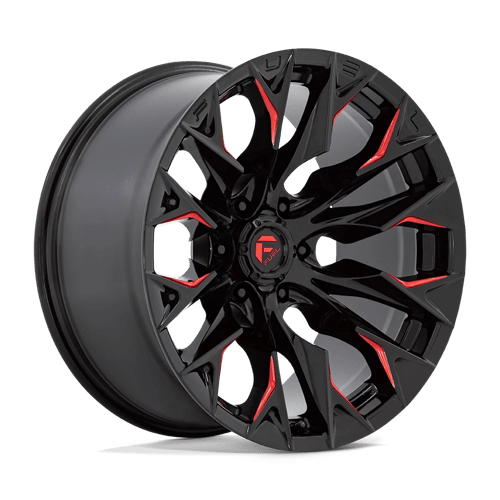 FUEL Off-Road D823 FLAME GLOSS BLACK MILLED WITH CANDY RED