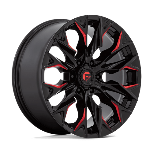 FUEL Off-Road D823 FLAME GLOSS BLACK MILLED WITH CANDY RED