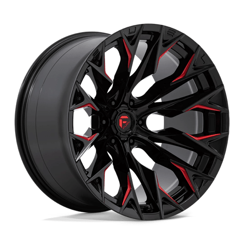 FUEL Off-Road D823 FLAME GLOSS BLACK MILLED WITH CANDY RED
