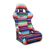 NRG FRP Bucket Seat PRISMA- MEXICALI Edition with red pearlized back in vegan material. (Large)