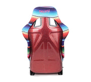 NRG FRP Bucket Seat PRISMA- MEXICALI Edition with red pearlized back in vegan material. (Large)