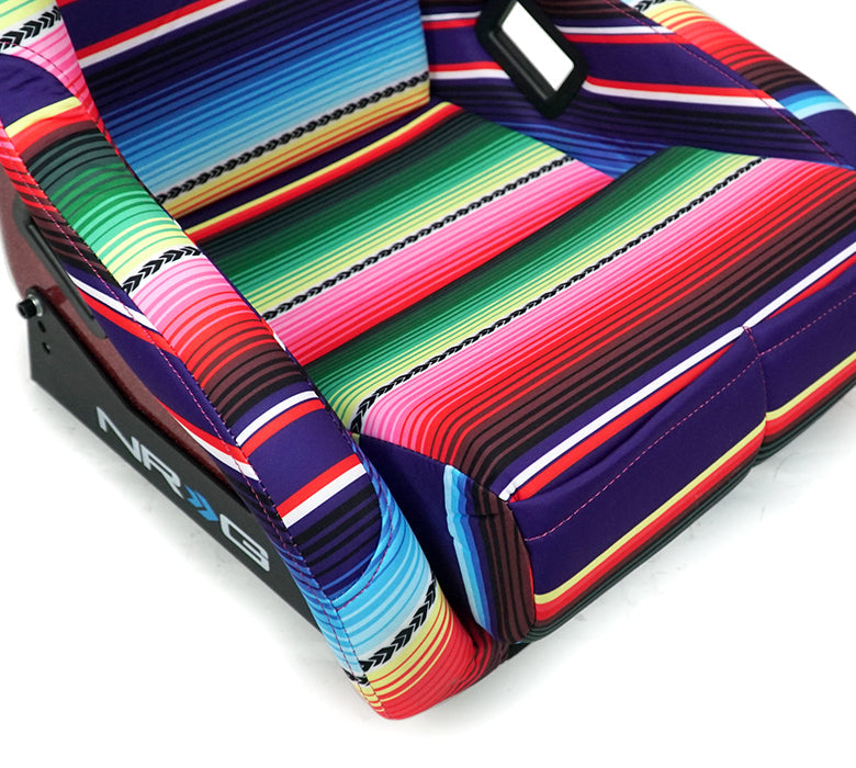 NRG FRP Bucket Seat PRISMA- MEXICALI Edition with red pearlized back in vegan material. (Large)