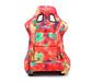 NRG FRP Bucket Seat PRISMA- 60's TIE DYE Edition in vegan mateirla with Purple pealized back (Large)