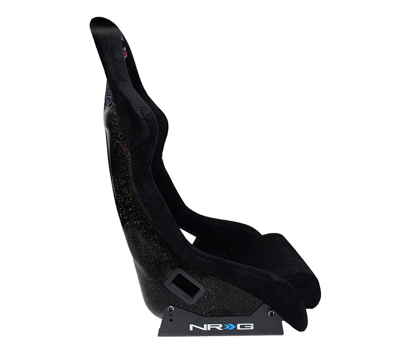 NRG FRP Bucket Seat PRISMA Edition with pearlized back. All Black alcantara (Large)