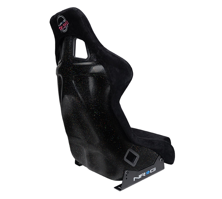 NRG FRP Bucket Seat PRISMA Edition with pearlized back. All Black alcantara (Large)