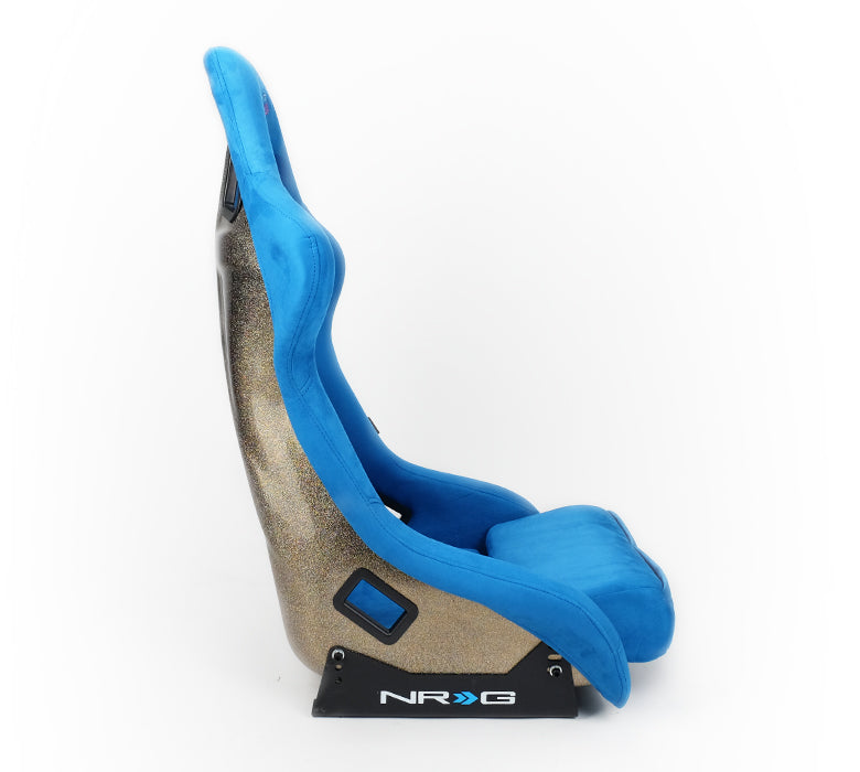 NRG FRP Bucket Seat ULTRA Edition with peralized back, Blue Alcantara (Large)