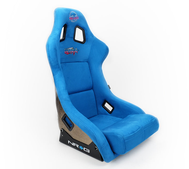 NRG FRP Bucket Seat ULTRA Edition with peralized back, Blue Alcantara (Large)
