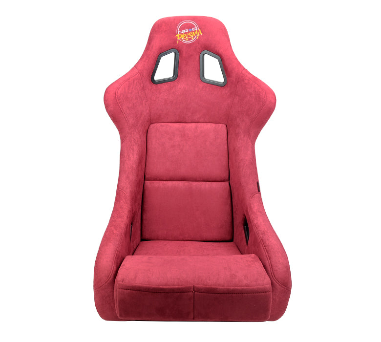 NRG FRP Bucket Seat PRISMA Edition with pearlized back, All Maroon alcantara (Large)