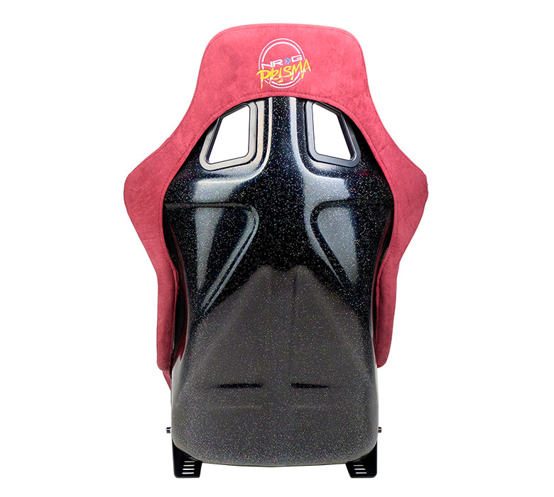 NRG FRP Bucket Seat PRISMA Edition with pearlized back, All Maroon alcantara (Large)
