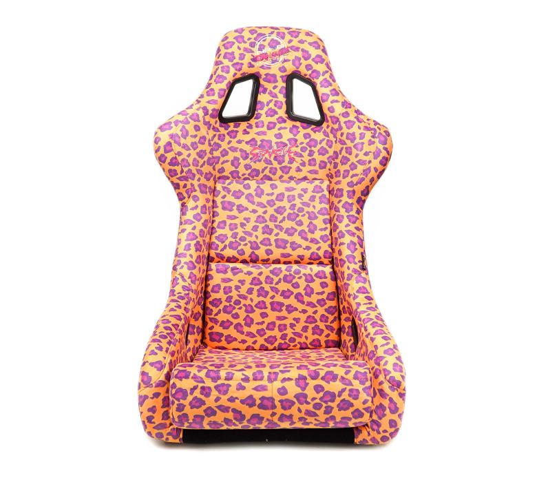 NRG FRP Bucket Seat PRISMA SAVAGE Edition Wild Thronberrry Color Leopard print (Large)