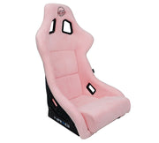 NRG FRP Bucket Seat PRISMA Edition with pearlized back - Pink  Alcantara (Large)