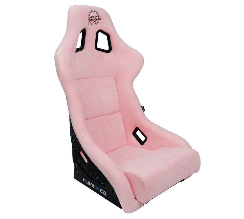 NRG FRP Bucket Seat PRISMA Edition with pearlized back - Pink  Alcantara (Large)