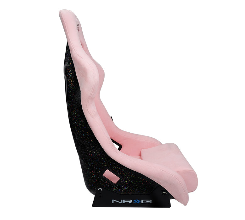 NRG FRP Bucket Seat PRISMA Edition with pearlized back - Pink  Alcantara (Large)