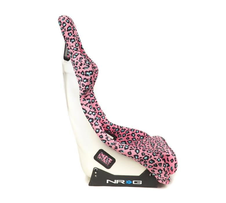 NRG FRP Bucket Seat PRISMA SAVAGE Edition Pink Panther Color Leopard print (Large)