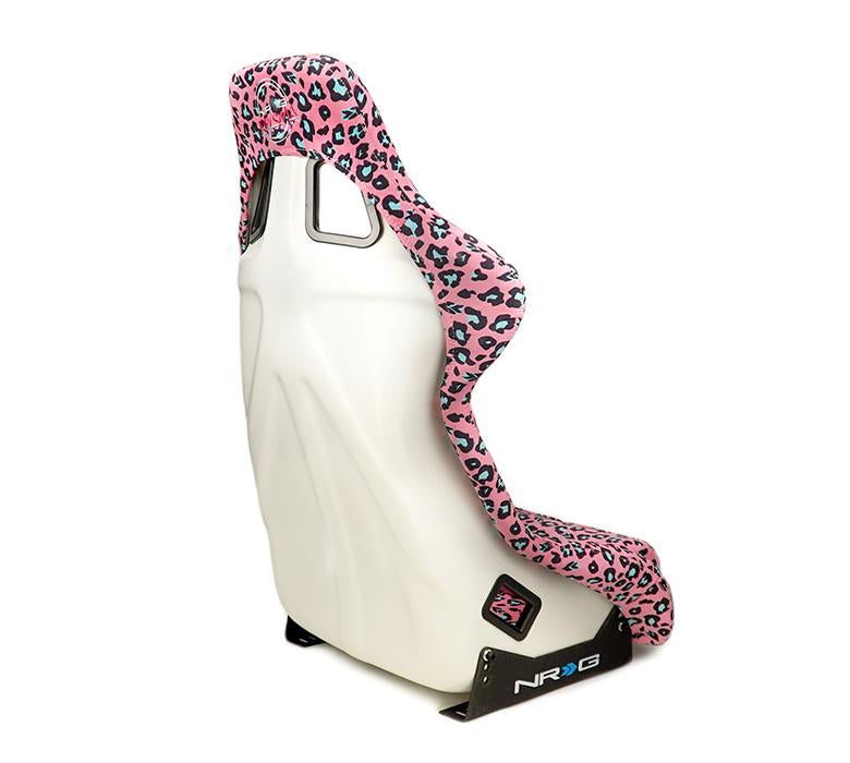 NRG FRP Bucket Seat PRISMA SAVAGE Edition Pink Panther Color Leopard print (Large)