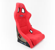 NRG FRP Bucket Seat ULTRA Edition with peralized back, Red Alcantara (Large)
