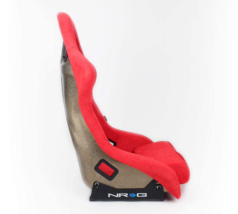 NRG FRP Bucket Seat ULTRA Edition with peralized back, Red Alcantara (Large)