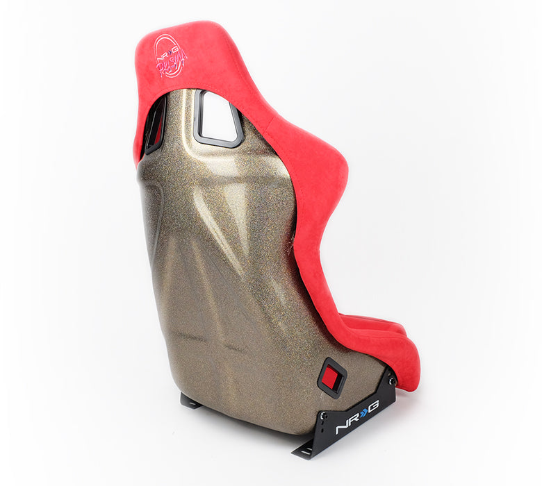 NRG FRP Bucket Seat ULTRA Edition with peralized back, Red Alcantara (Large)