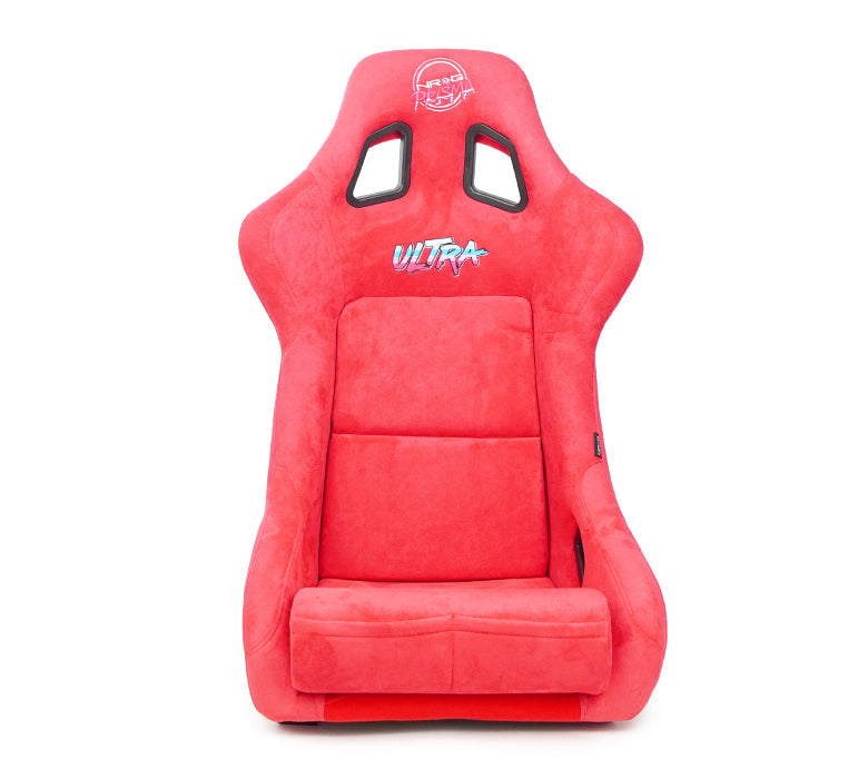 NRG FRP BUCKET SEAT ULTRA EDITION LITE-RED, LARGE (Gold Sparkled Painted Back)