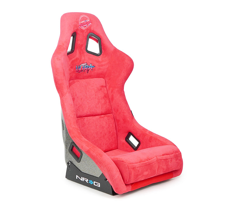 NRG FRP BUCKET SEAT ULTRA EDITION LITE-RED, LARGE (Gold Sparkled Painted Back)