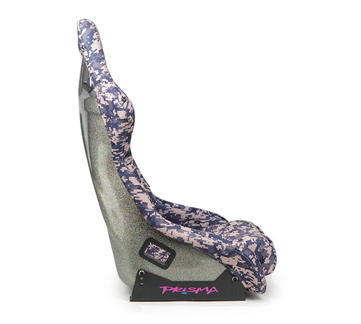 NRG FRP Bucket Seat PRISMA- STORM Digital Camo Edition in vegan mateirla with Silver pealized back. (Medium)