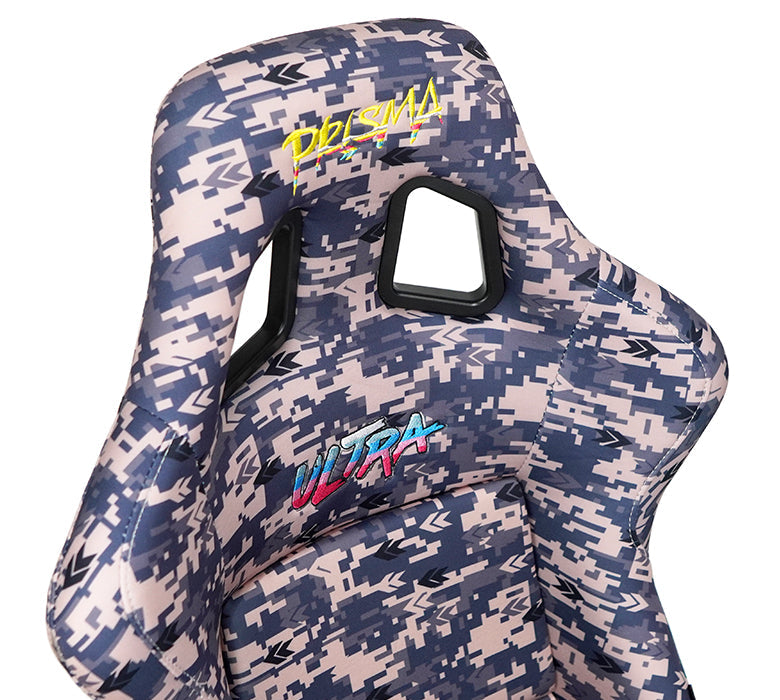 NRG FRP Bucket Seat PRISMA- STORM Digital Camo Edition in vegan mateirla with Silver pealized back. (Large)