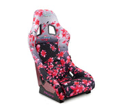 NRG FRP Bucket Seat PRISMA- SAKURA edition in vegan material with pink pearlized back (Medium)