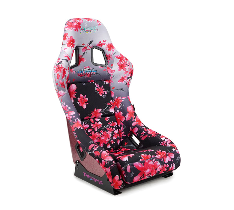 NRG FRP Bucket Seat PRISMA- SAKURA edition in vegan material with pink pearlized back (Medium)
