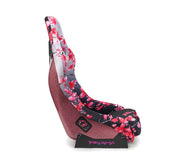 NRG FRP Bucket Seat PRISMA- SAKURA edition in vegan material with pink pearlized back (Medium)