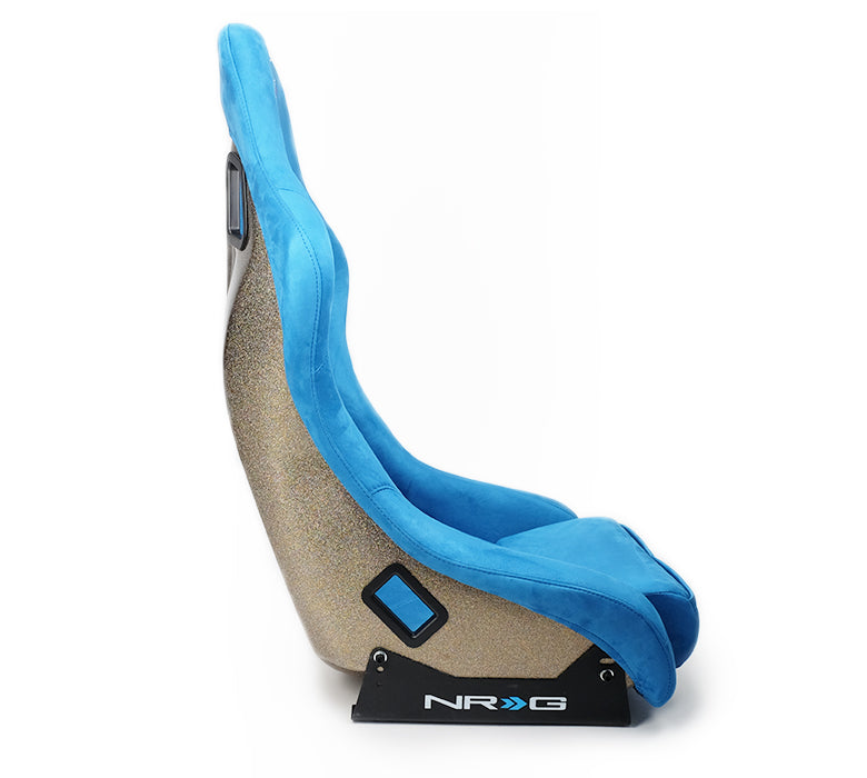 NRG FRP Bucket Seat ULTRA Edition with peralized back, Blue Alcantara (Medium)