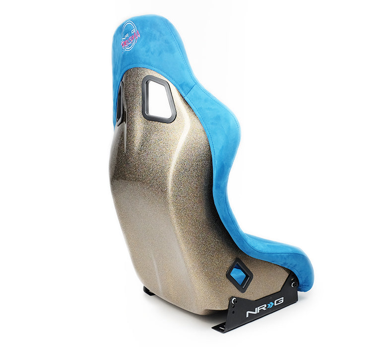 NRG FRP Bucket Seat ULTRA Edition with peralized back, Blue Alcantara (Medium)