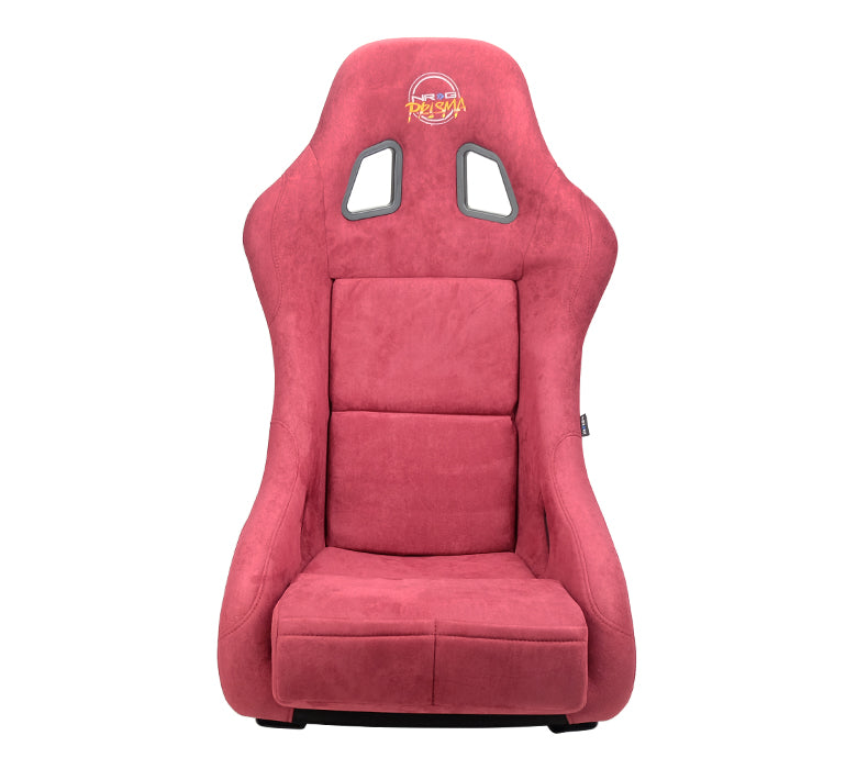 NRG FRP Bucket Seat PRISMA Edition with pearlized back, All Maroon alcantara (Medium)