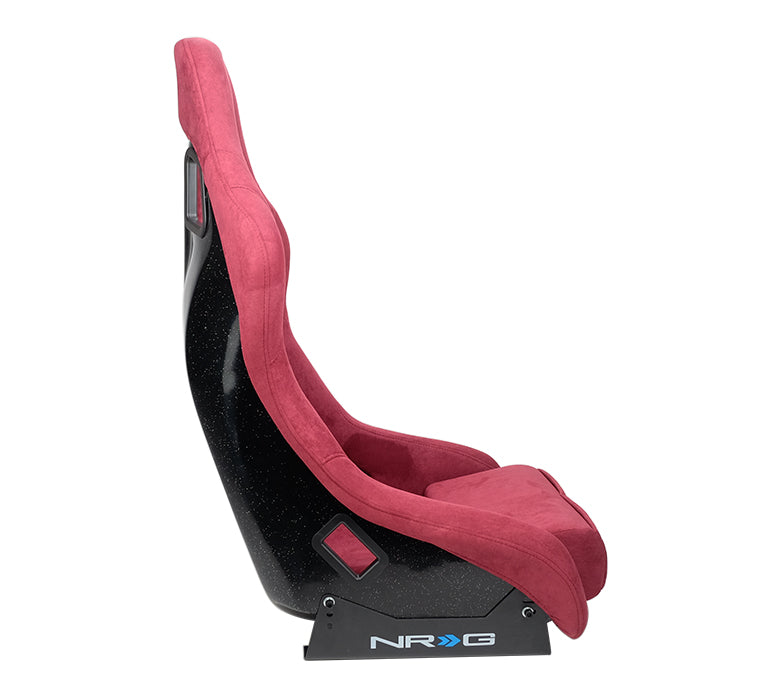 NRG FRP Bucket Seat PRISMA Edition with pearlized back, All Maroon alcantara (Medium)