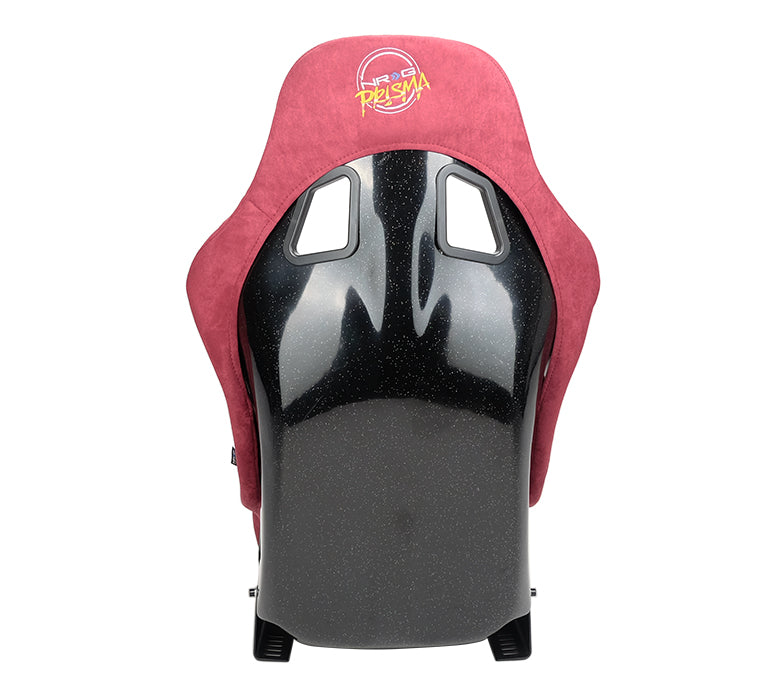 NRG FRP Bucket Seat PRISMA Edition with pearlized back, All Maroon alcantara (Medium)