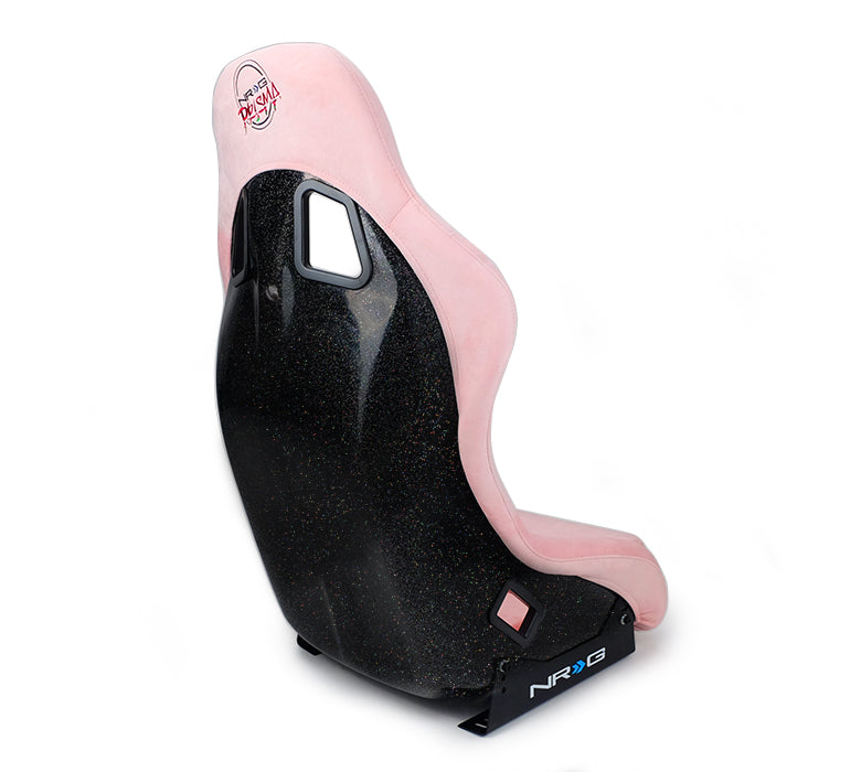 Siège baquet NRG FRP Édition PRISMA avec dossier nacré. Alcantara tout rose (moyen)