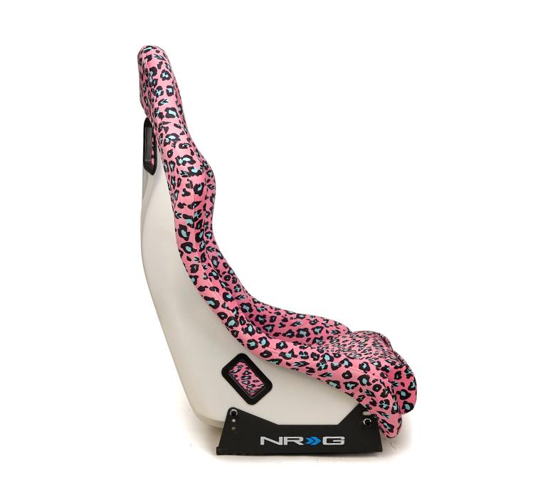 NRG FRP Bucket Seat PRISMA SAVAGE Edition Pink Panther Color Leopard print (Medium)