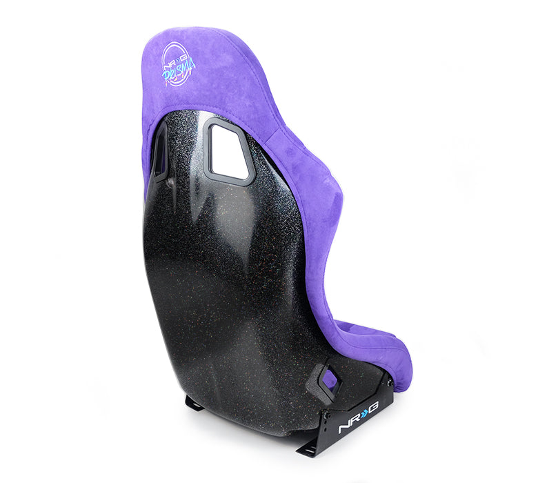 NRG FRP Bucket Seat PRISMA Edition with pearlized back. All Purple alcantara (Medium)