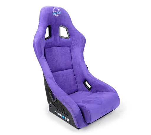 NRG FRP Bucket Seat PRISMA Edition with pearlized back. All Purple alcantara (Medium)