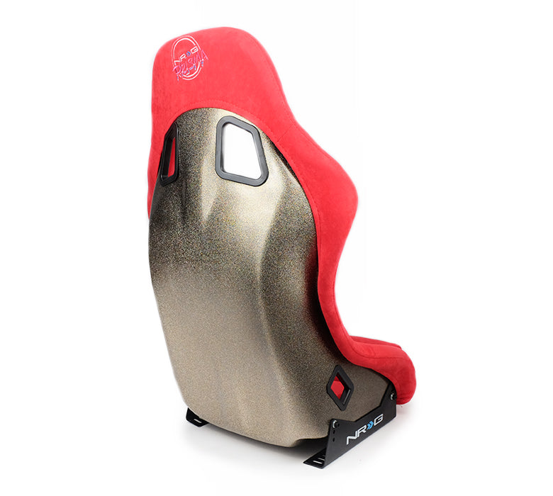 NRG FRP Bucket Seat ULTRA Edition with peralized back, Red Alcantara (Medium)