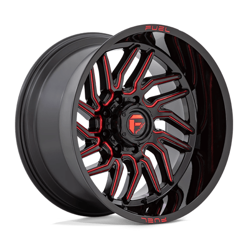 FUEL Off-Road D808 HURRICANE GLOSS BLACK MILLED RED TINT