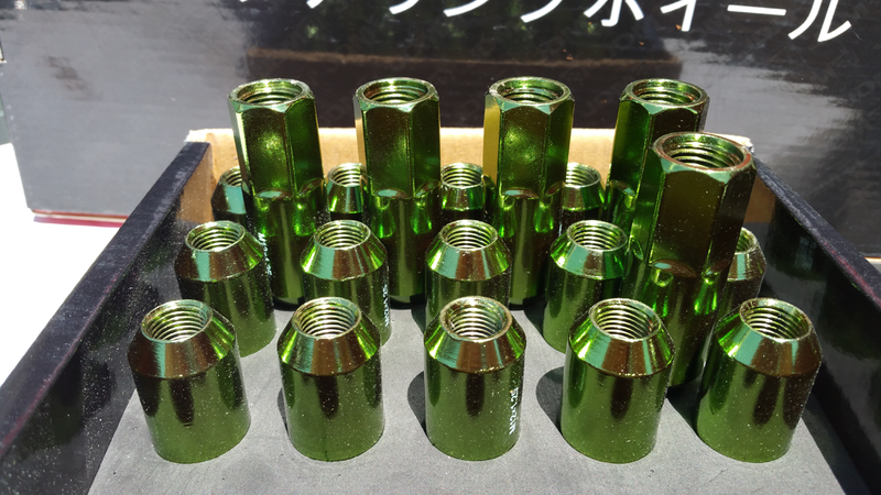 JDM SPORT EXTENDED LUG NUTS, HEAVY DUTY STEEL, M12X1.50MM, 20-PIECE, GREEN