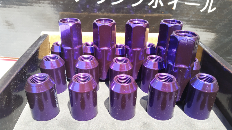 JDM SPORT EXTENDED LUG NUTS, HEAVY DUTY STEEL, M12X1.25MM, 20-PIECE, PURPLE