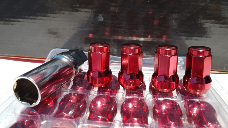 JDM SPORT LUG NUTS 12X1.25 RED (20 PCS + KEY)