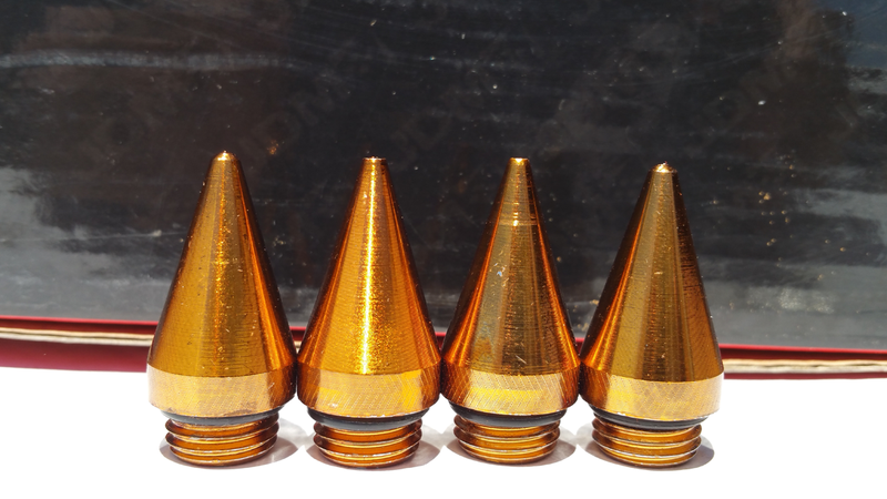 JDM SPORT SPIKE LUG NUT CAP, HEAVY DUTY STEEL, 4-PIECE, ORANGE