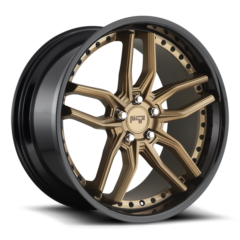 Niche M195 METHOS 20X10 5X114.3 ET40 72.56 Matte Bronze Black Bead Ring