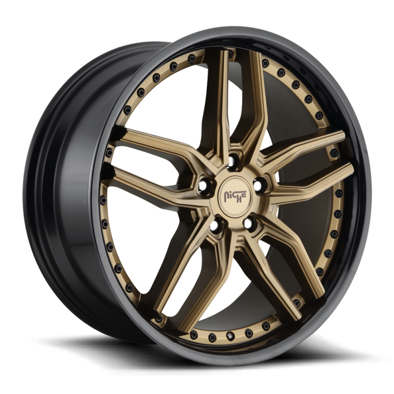 Niche Methos M195 19x8.5 5X114.3 ET35 72.56 Bronze avec rebord noir brillant