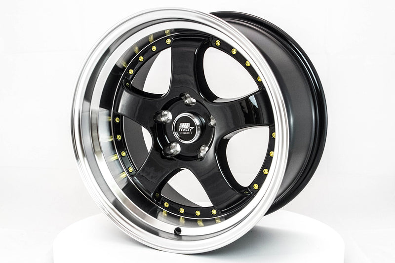 MST MT07 Black w/Machined Lip Gold Rivets